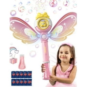 Tcovle Bubble Wand for Kids, Cat Bubble Machine with LED Lights, Girl Toys Bubble Blower, Outdoor Party Birthday Christmas Gift for Girls Aged 2+(Pink)